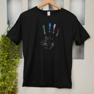 Midnight Palm Statement Tee – Jet Black
