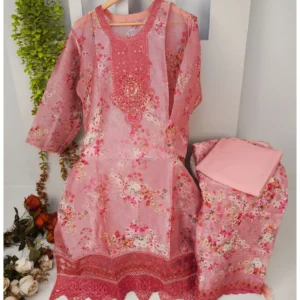 Crimson Garden Unstitched Organza Suite